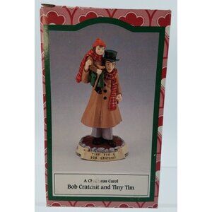 A Christmas Carol Bob Cratchit and Tiny Tim Figurine Novelino 1993 Susan Safire